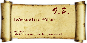 Ivánkovics Péter névjegykártya