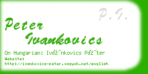 peter ivankovics business card